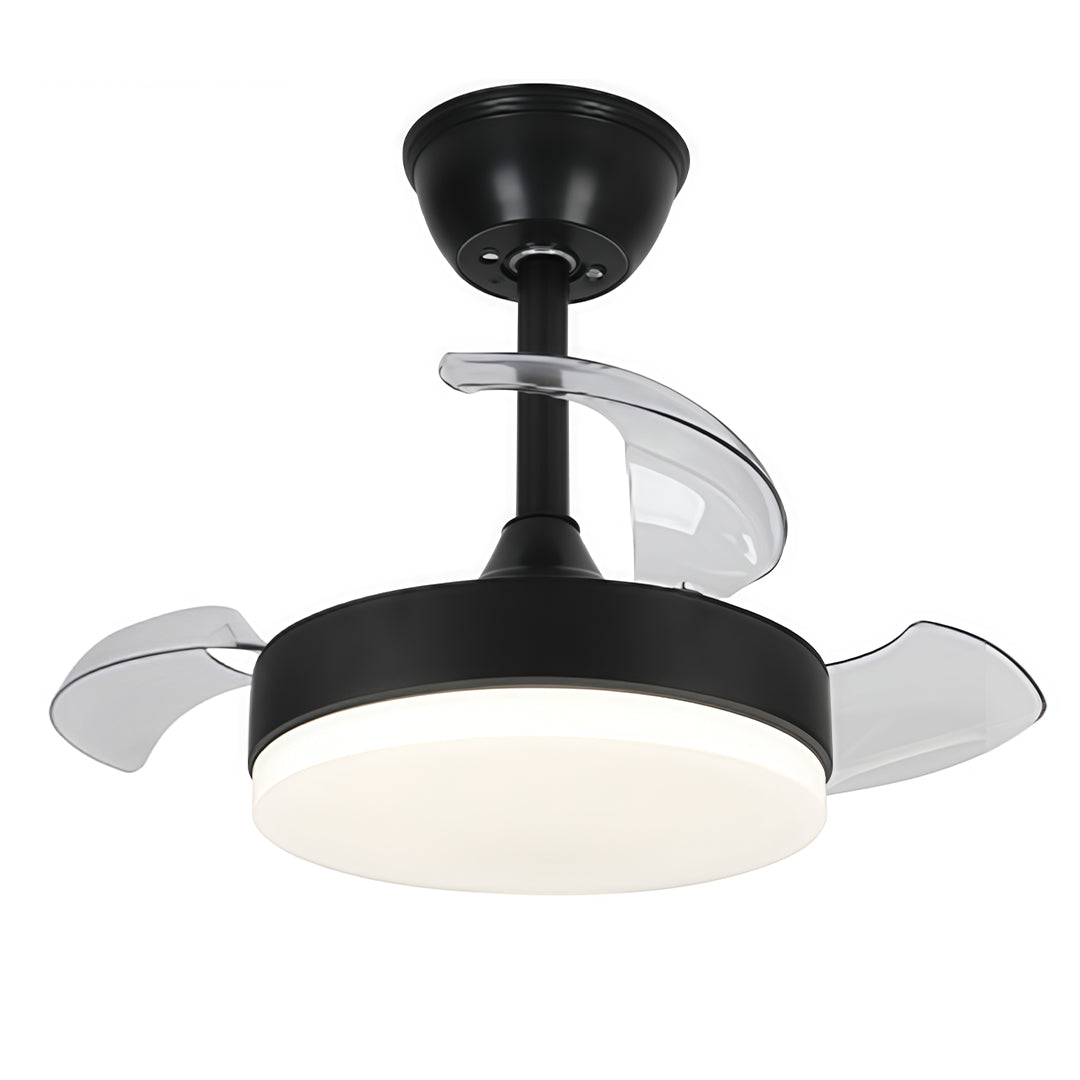 Modern White LED Ceiling Fan with Lights and Silent Motor for Living Rooms