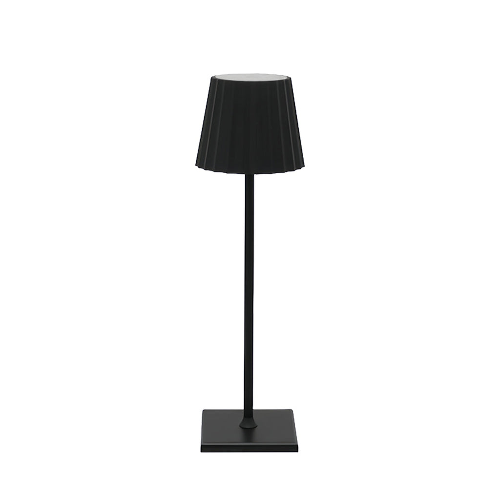 Contemporary Silver Metal Rechargeable Touch Cordless Table Lamp for Living Room