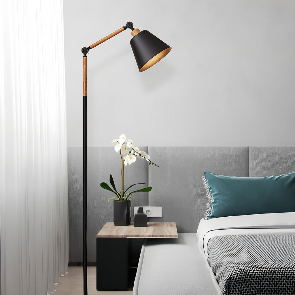 Contemporary Adjustable Metallic Floor Lamp for Living Room Bedroom