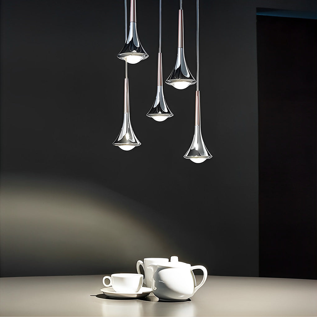 Modern Teardrop Metal Mini Pendant Light Fixture for Kitchen or Dining Room
