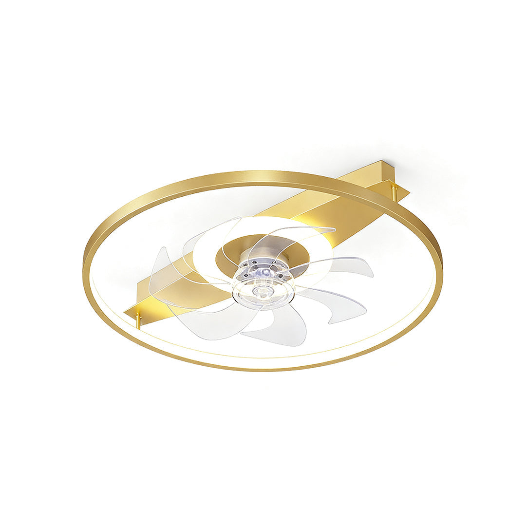 Modern White Minimalist Ceiling Fan with Ultra-Quiet LED Light for Living Room