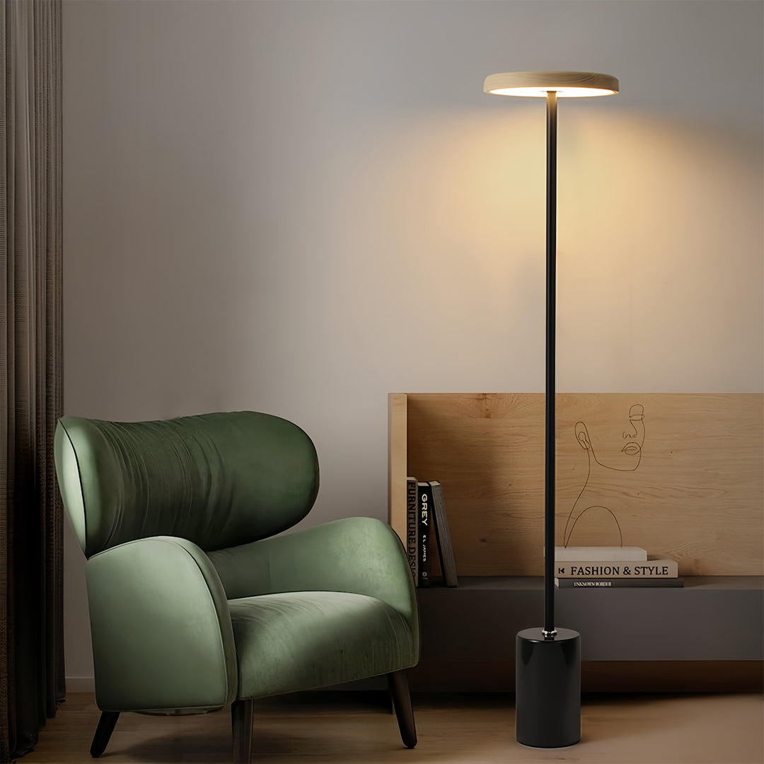 Sleek White Minimalist LED Dimmable Floor Lamp for Living Room Decor