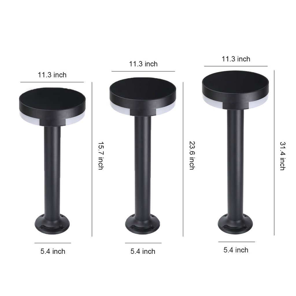Contemporary Black Waterproof Metal Pathway Lights for Outdoor Gardens