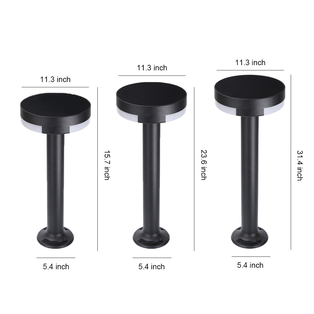 Contemporary Black Waterproof Metal Pathway Lights for Outdoor Gardens