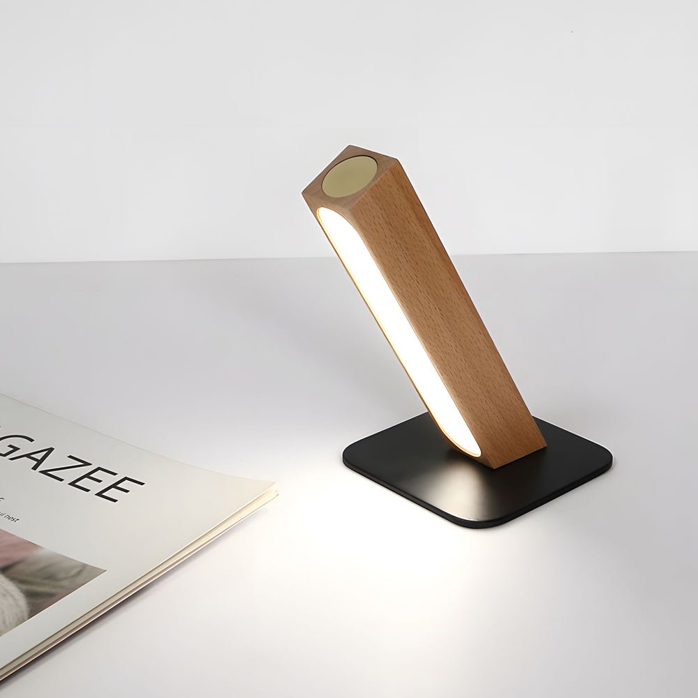 Scandinavian Dual Magnetic Wooden LED Touch-Control Desk Lamp for Home Office