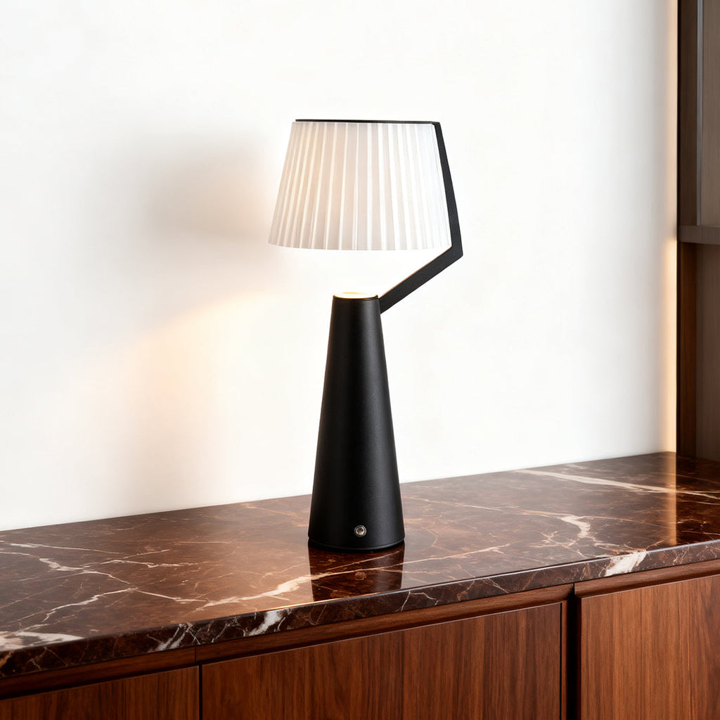 Minimalist Scandinavian Wood Table Lamp for Nightstand or Living Room