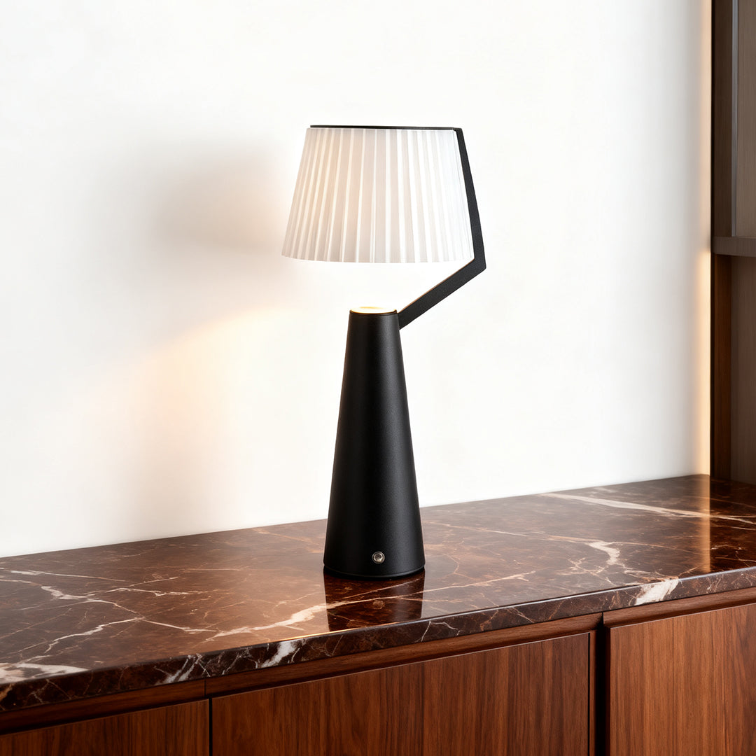 Minimalist Scandinavian Wood Table Lamp for Nightstand or Living Room