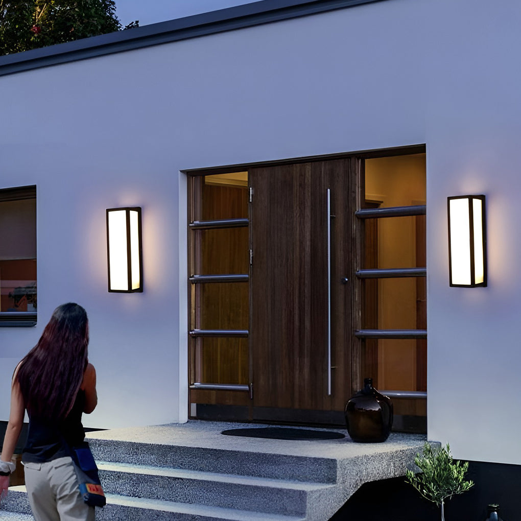 Sleek Black Waterproof LED Outdoor Wall Light for Modern Patios & Gardens