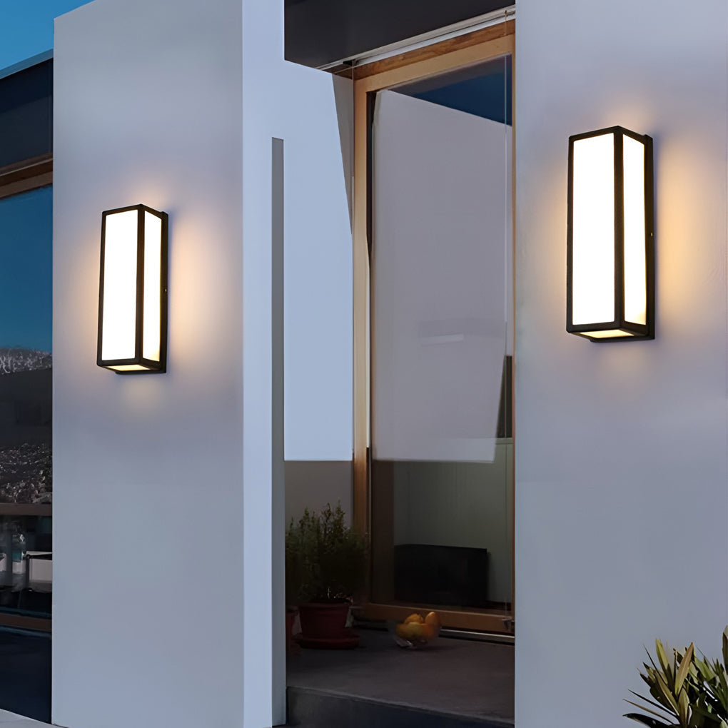 Sleek Black Waterproof LED Outdoor Wall Light for Modern Patios & Gardens