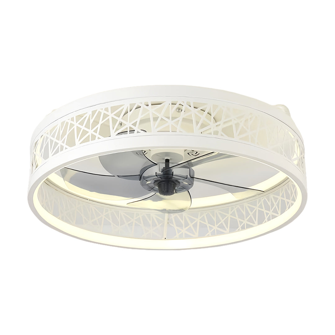 Ultra Thin Nordic Round Ceiling Fan with Light for Modern Living Rooms