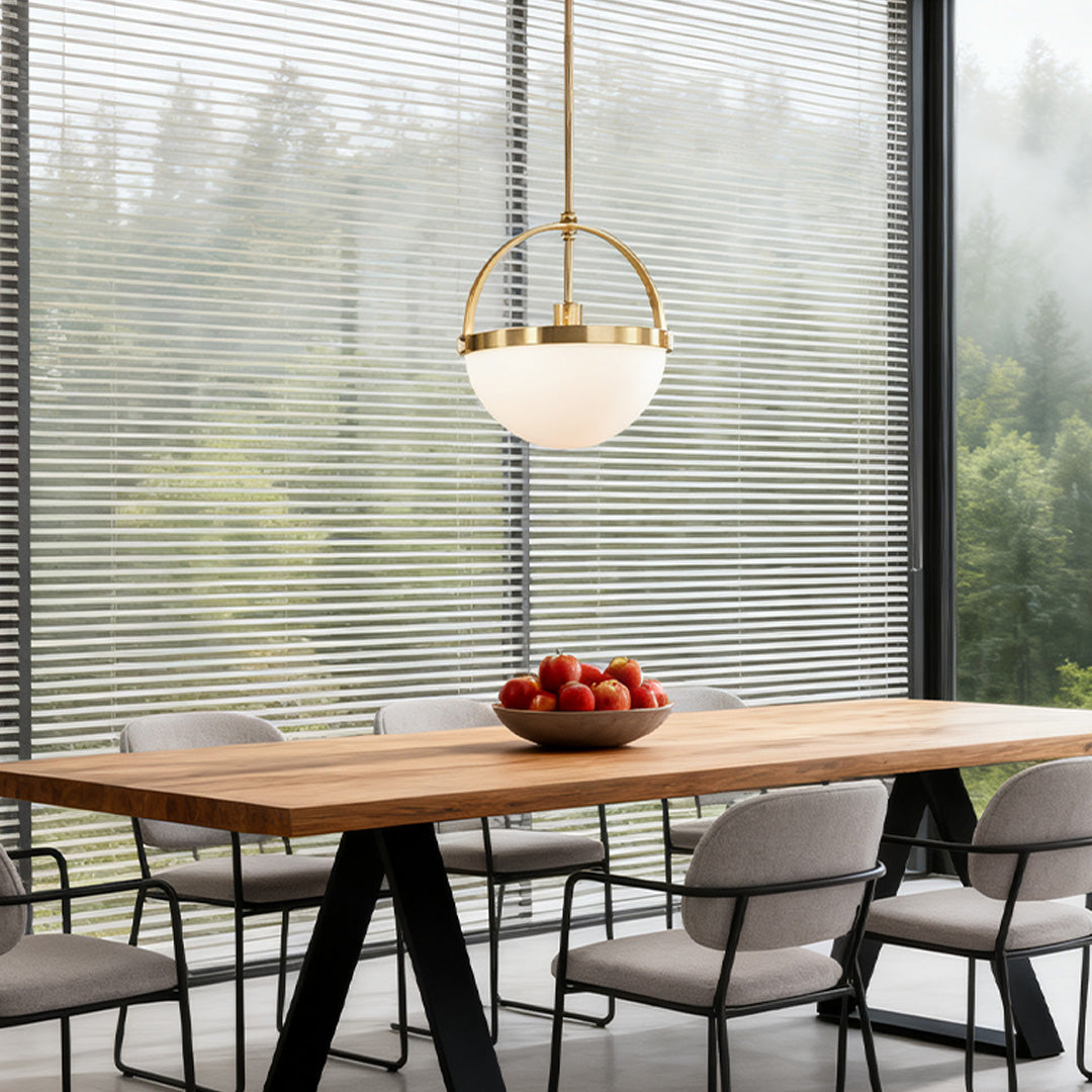 Minimalist Gold and White Pendant Light Fixture for Modern Ceiling Decor