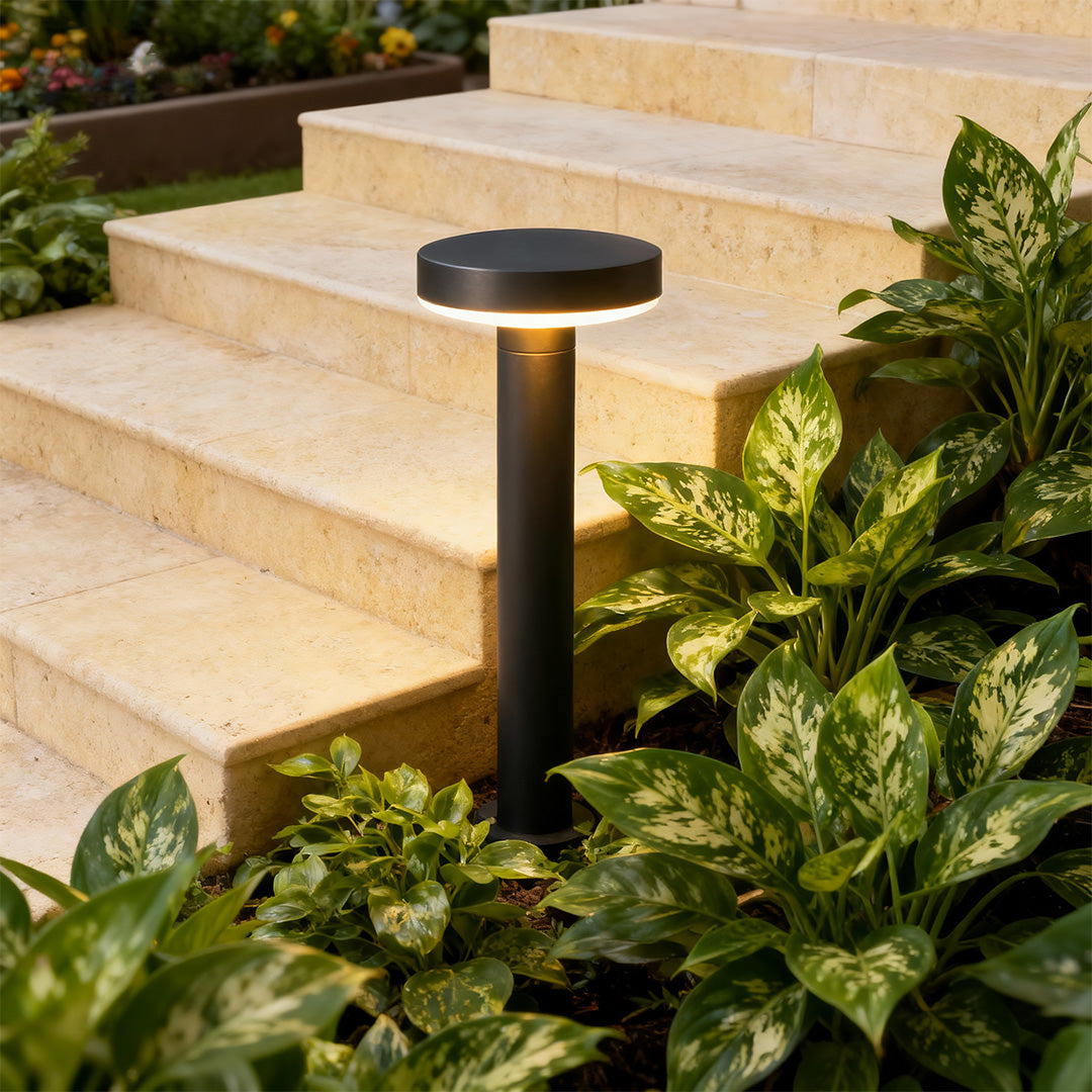 Sleek Black Waterproof Solar Path Lights for Outdoor Landscape Decor