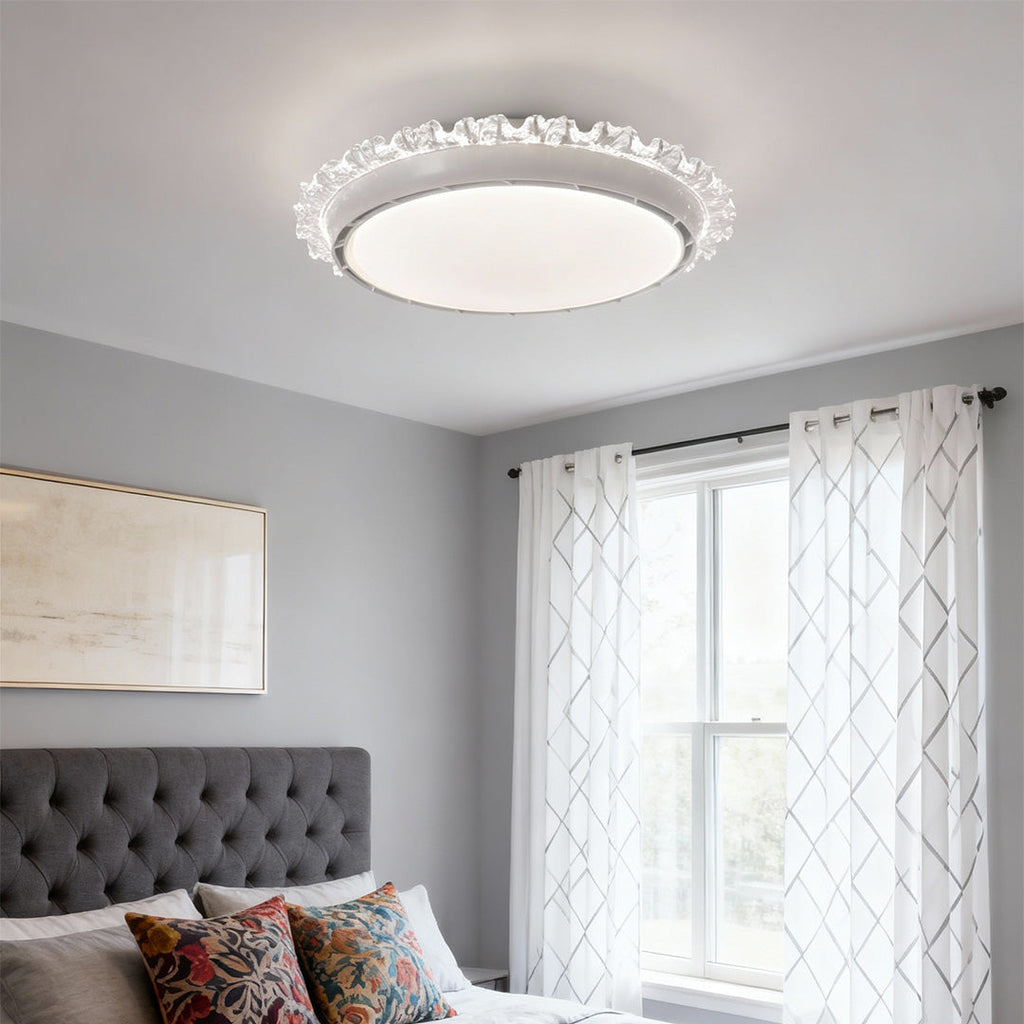 Modern White Minimalist Bladeless Ceiling Fan and Light for Living Room