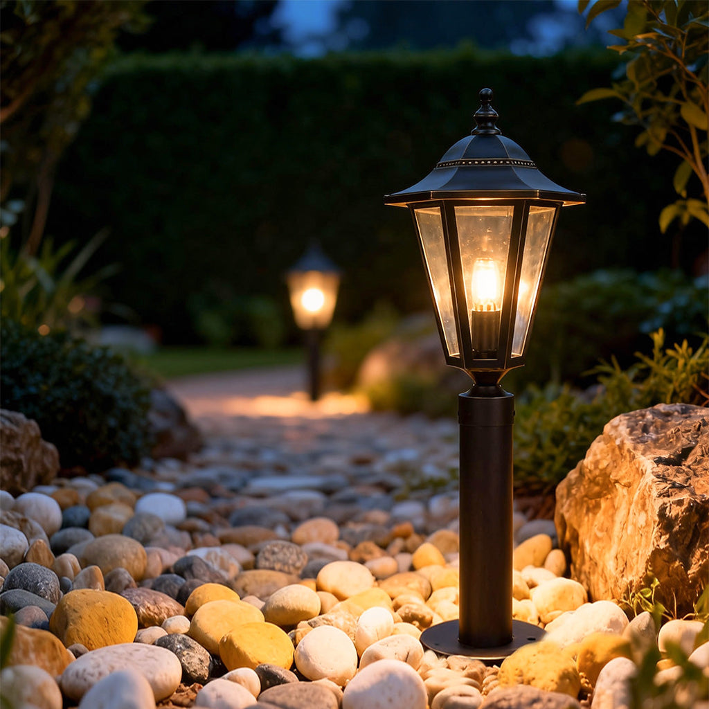 Modern Black Copper Landscape LED Path Lights - Waterproof Outdoor Illumination