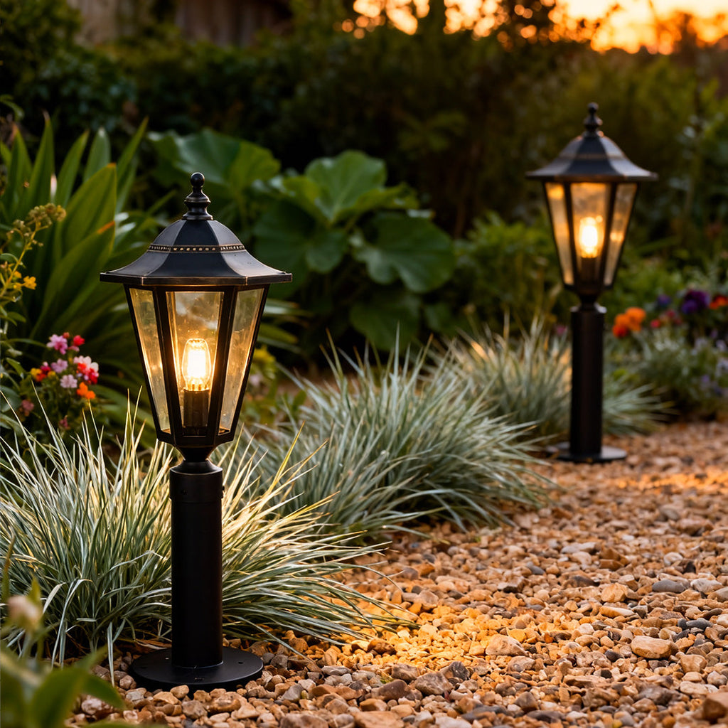 Modern Black Copper Landscape LED Path Lights - Waterproof Outdoor Illumination