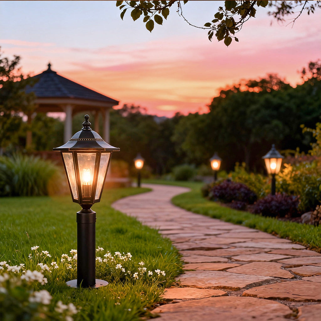 Modern Black Copper Landscape LED Path Lights - Waterproof Outdoor Illumination