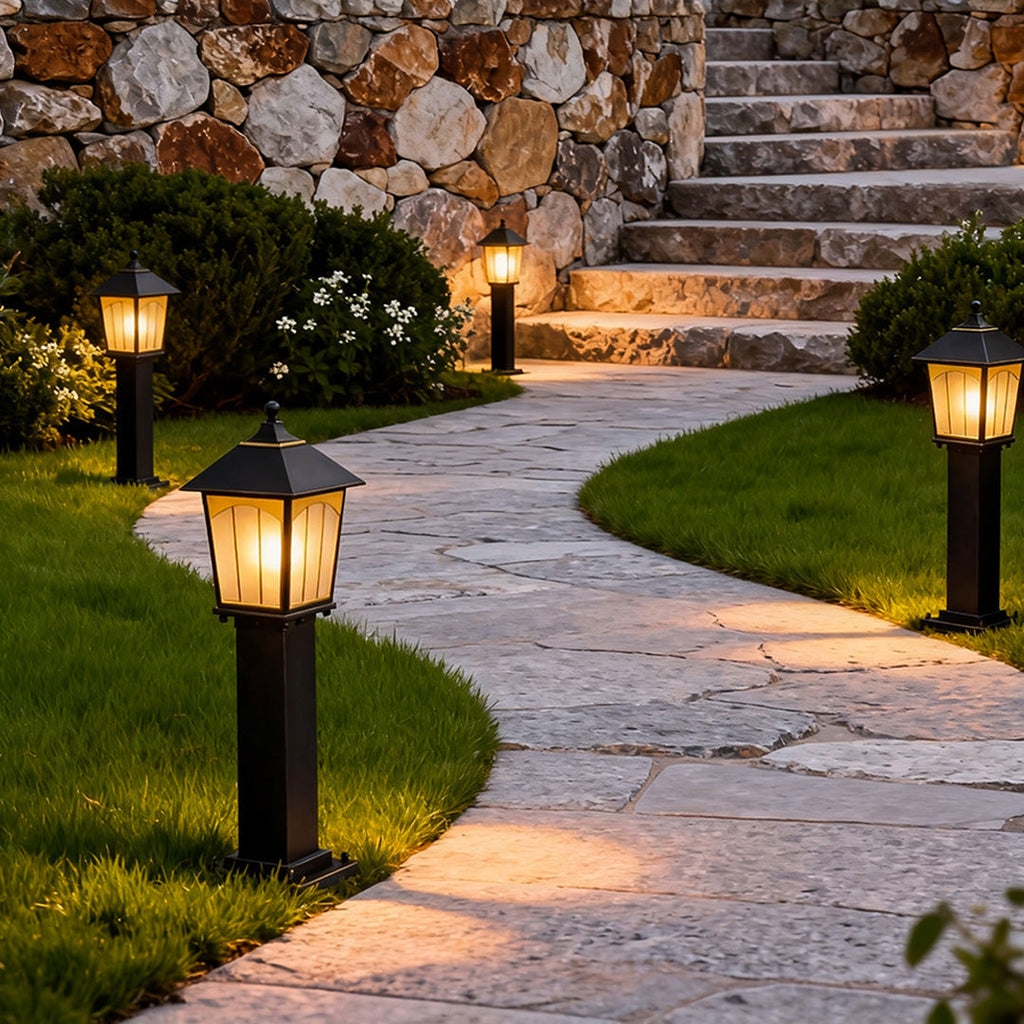 Rustic Copper Waterproof LED Path Lights for Outdoor Garden Walkways