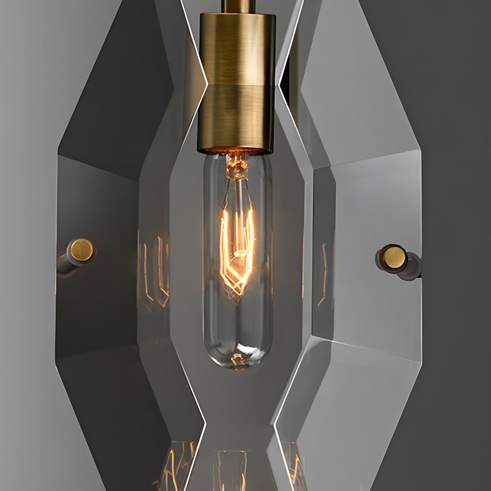 Smoke Gray Crystal Copper Pendant Light Fixture for Modern Living Rooms