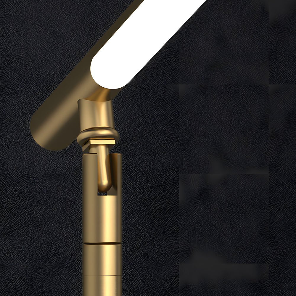 Modern Copper LED Linear Table Lamp with Adjustable Angle for Office