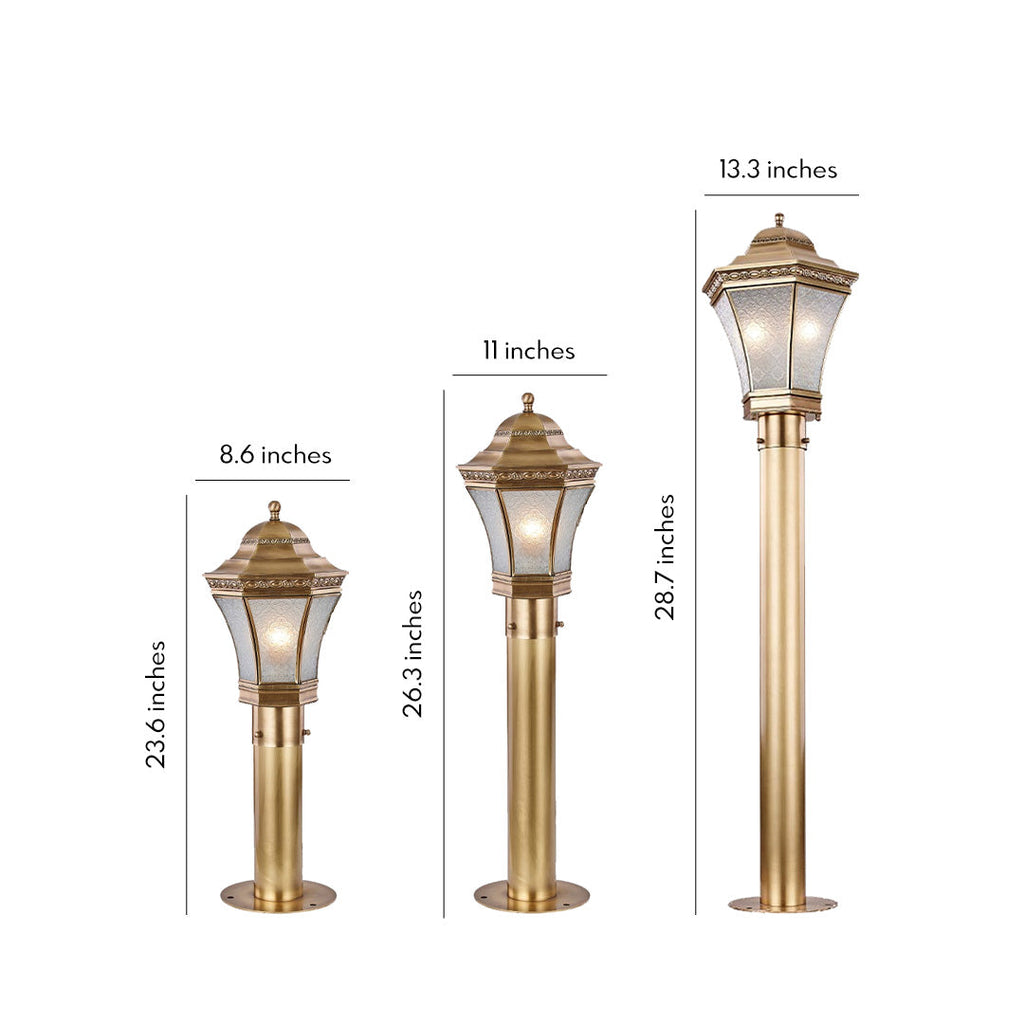Elegant Copper Waterproof Outdoor Glass Pathway Lights for Garden Walkways