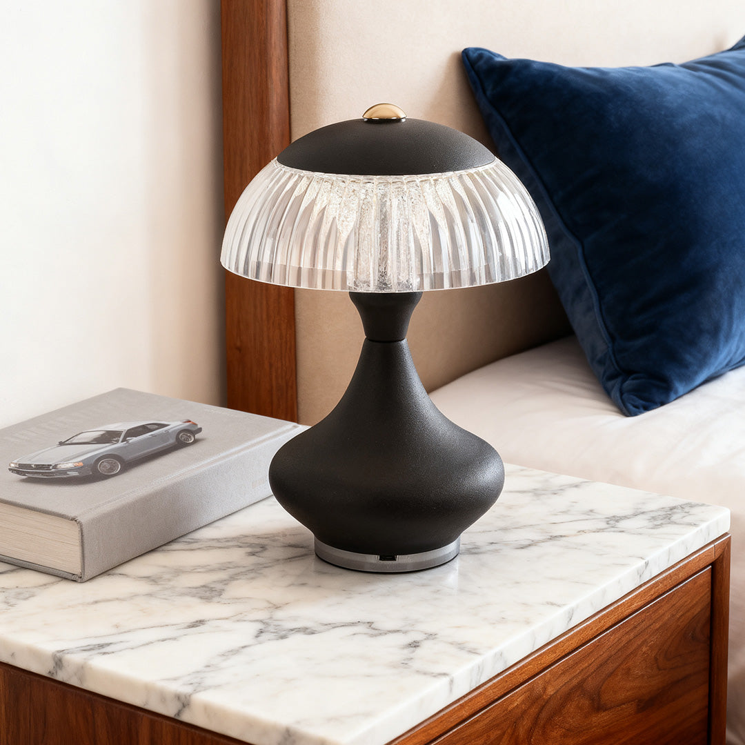 Minimalist White Table Lamp with Creative Charging Design for Office Bedroom