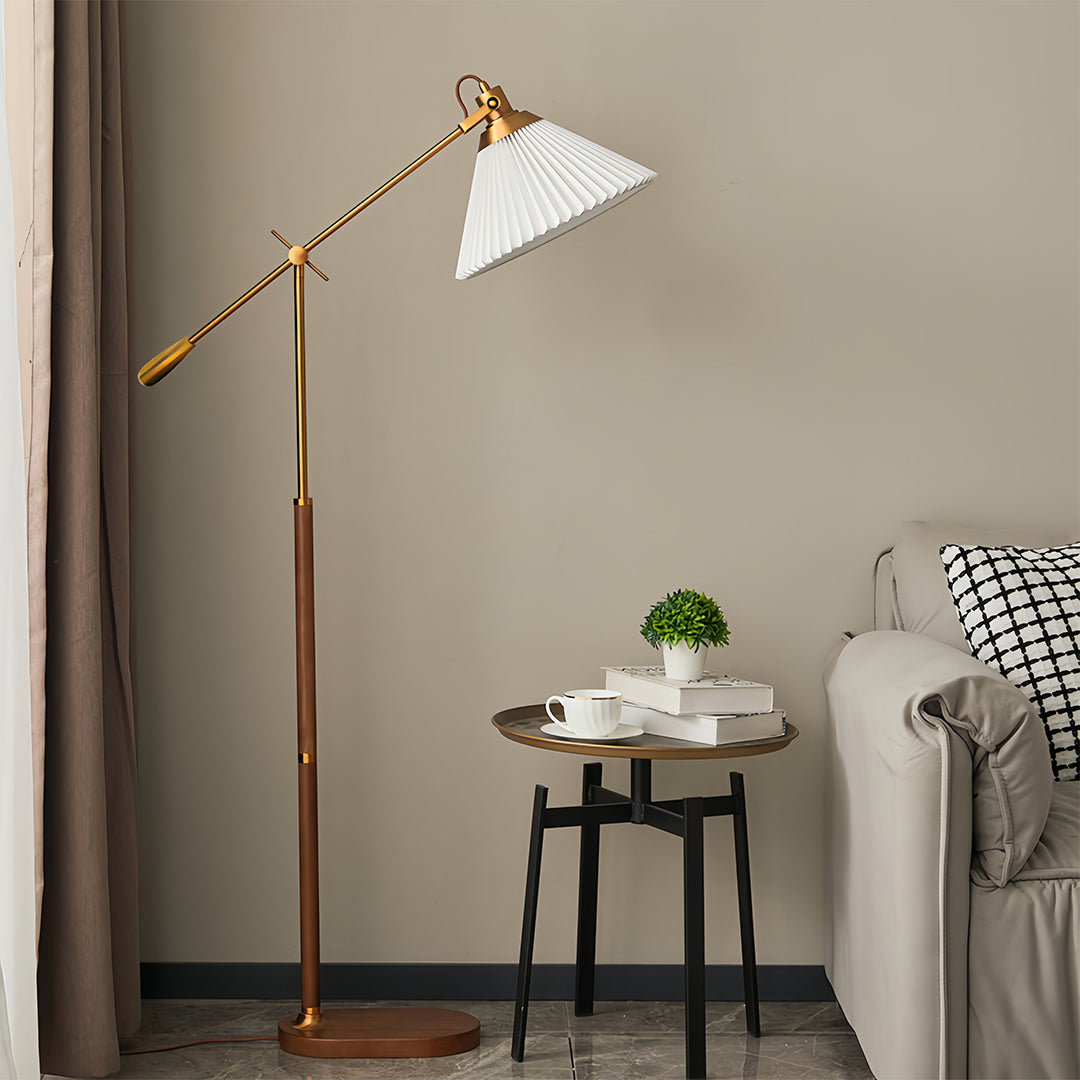 Vintage Industrial Adjustable Swing Arm Floor Lamp for Bedroom Reading