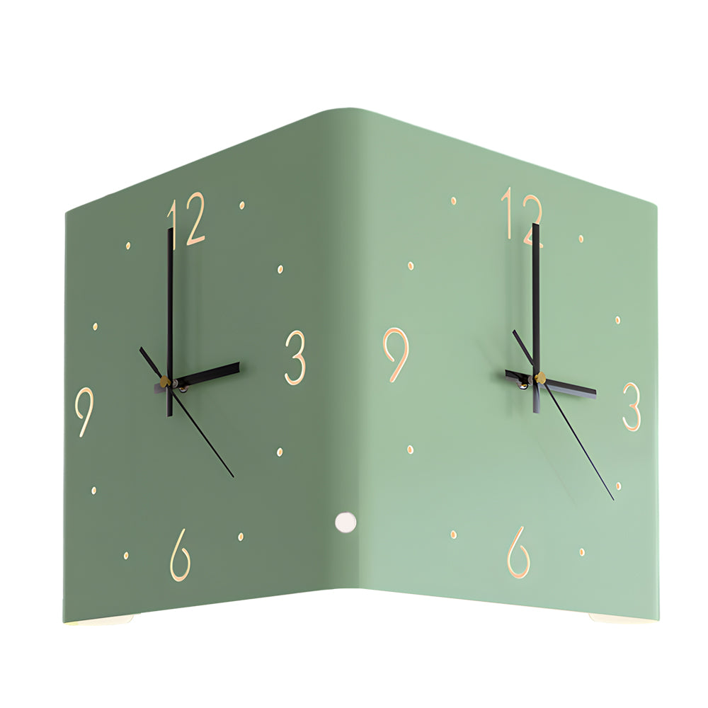 Modern Backlit Square Metal Wall Clock Lamp for Home Office Decor