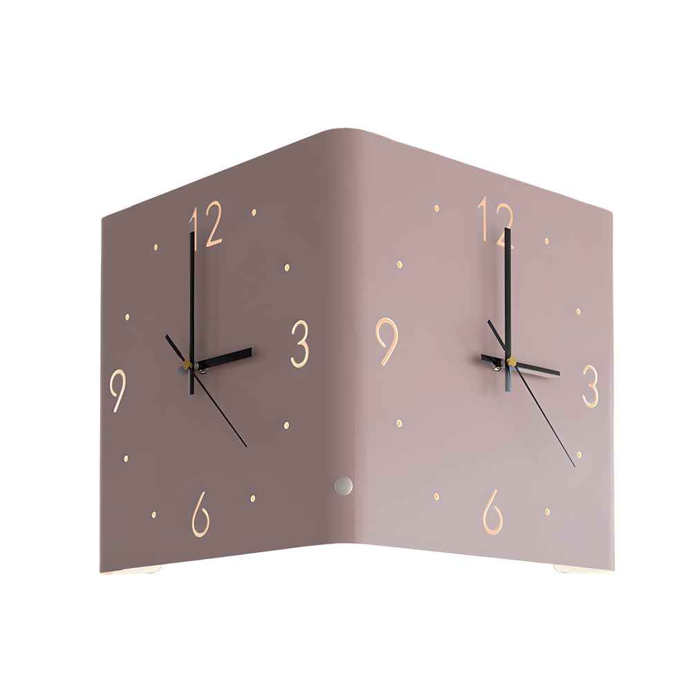 Modern Backlit Square Metal Wall Clock Lamp for Home Office Decor