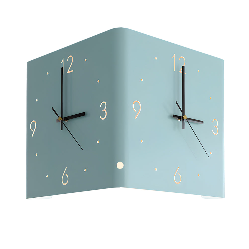 Modern Backlit Square Metal Wall Clock Lamp for Home Office Decor