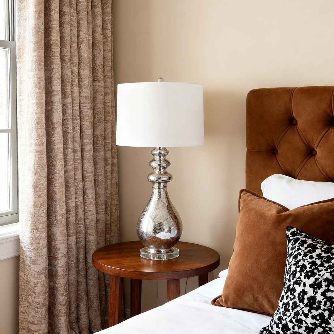 Sleek Polished Silver Table Lamp for Contemporary Home Office Decor