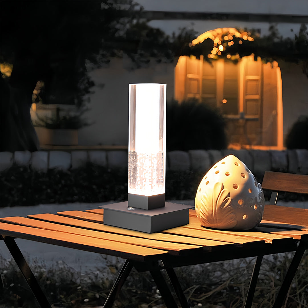 Cordless Modern Square Bubble LED Table Lamp for Bedroom Nightstand