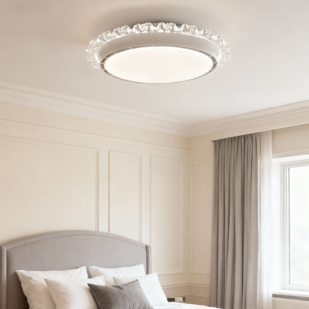 Modern White Minimalist Bladeless Ceiling Fan and Light for Living Room