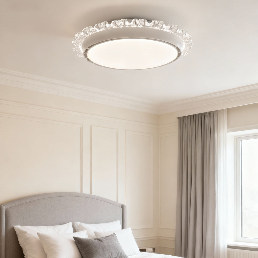 Modern White Minimalist Bladeless Ceiling Fan and Light for Living Room