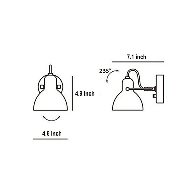 Minimalist Nordic 235° Rotatable White Glass Wall Lamp for Home Decor