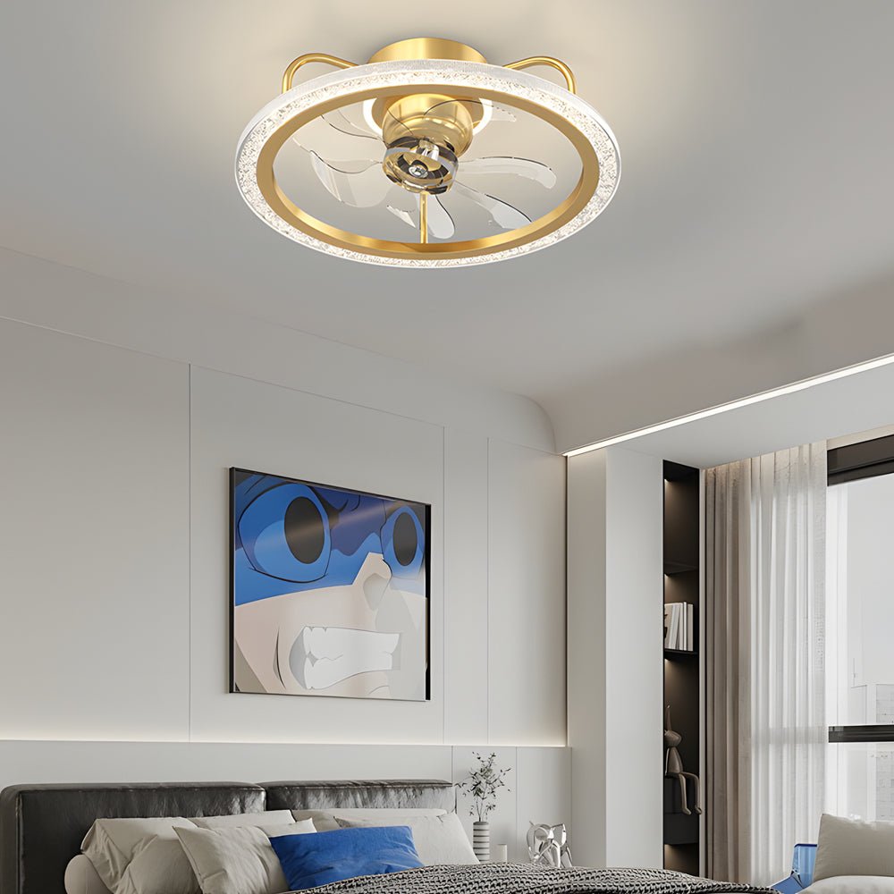 Modern White 360° Adjustable Ceiling Fan with Dimmable LED Light