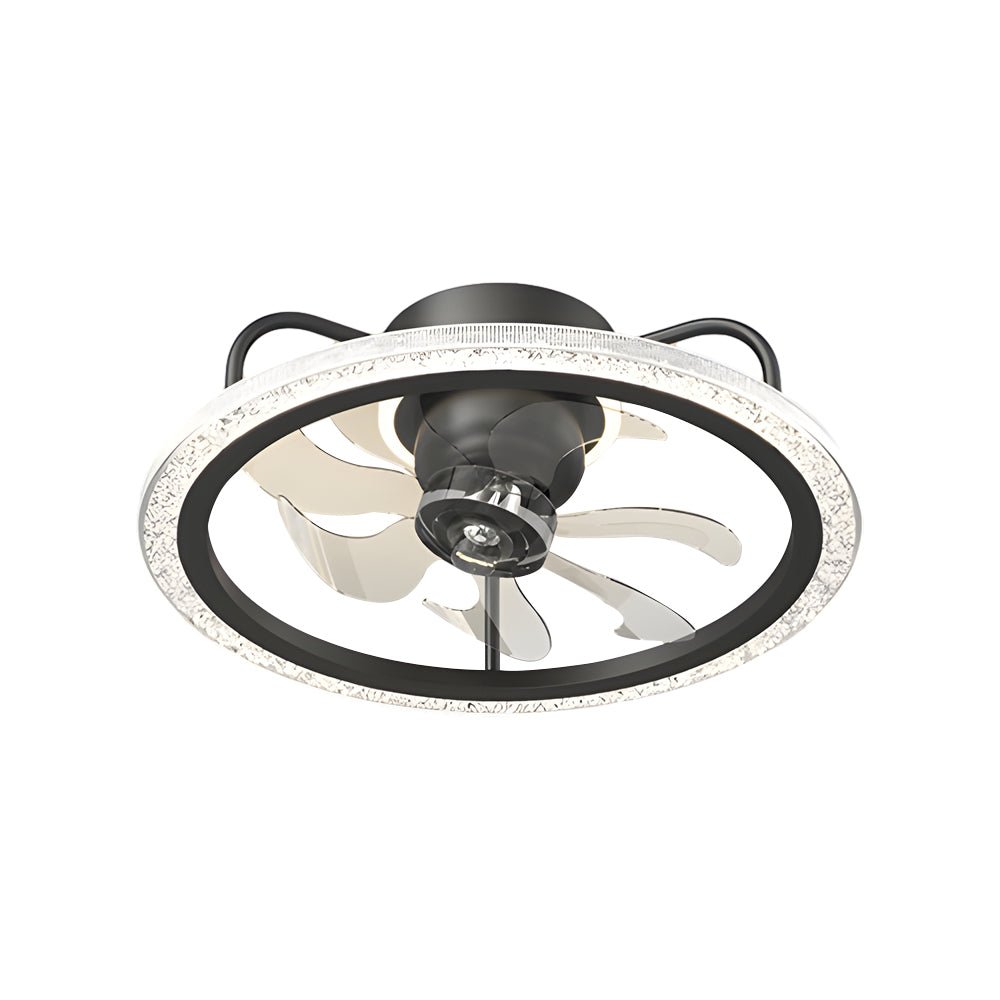 Modern White 360° Adjustable Ceiling Fan with Dimmable LED Light