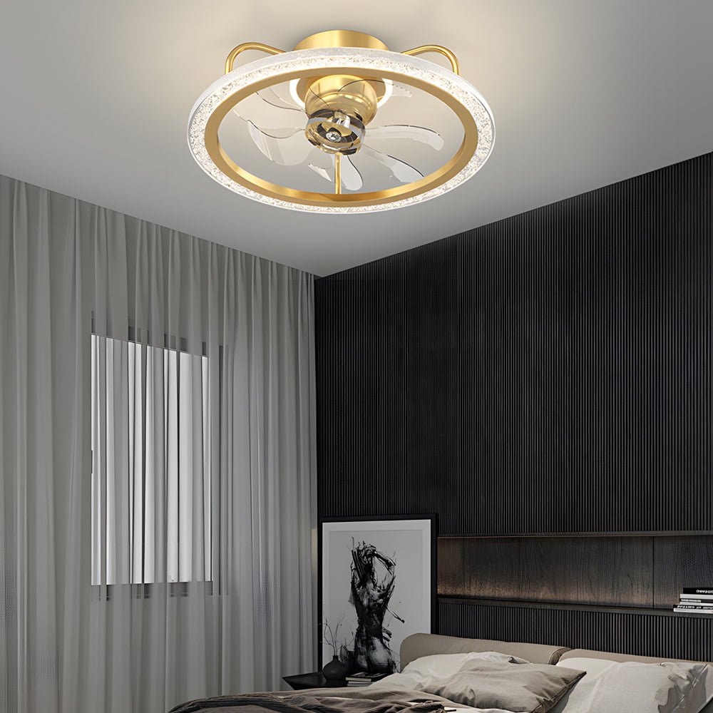 Modern White 360° Adjustable Ceiling Fan with Dimmable LED Light