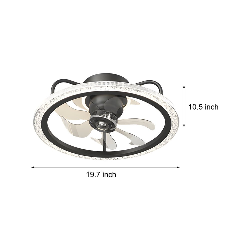 Modern White 360° Adjustable Ceiling Fan with Dimmable LED Light