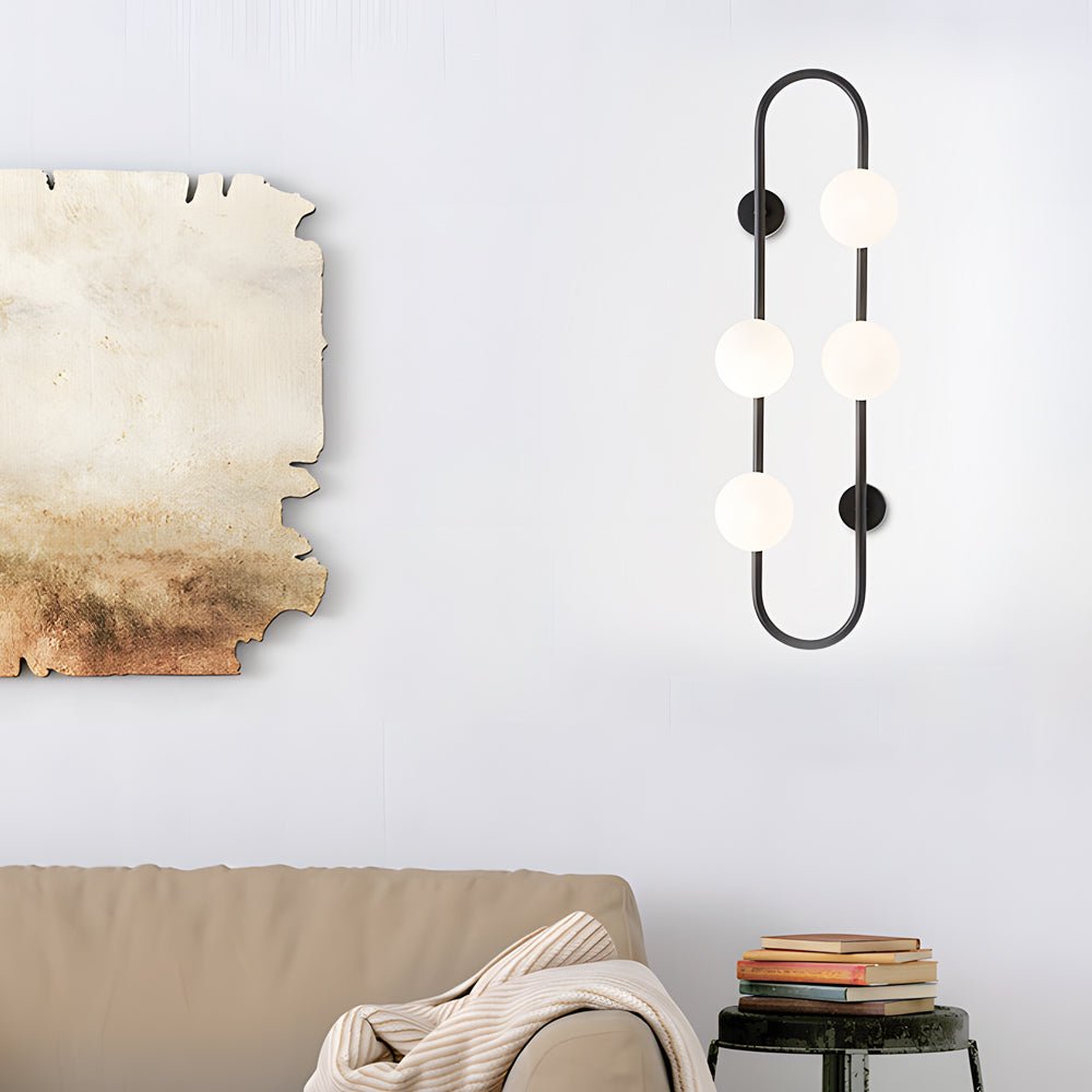 Post-Modern LED Wall Sconces with 4 Glass Bubble Balls for Living Room
