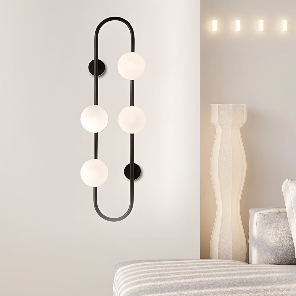 Post-Modern LED Wall Sconces with 4 Glass Bubble Balls for Living Room