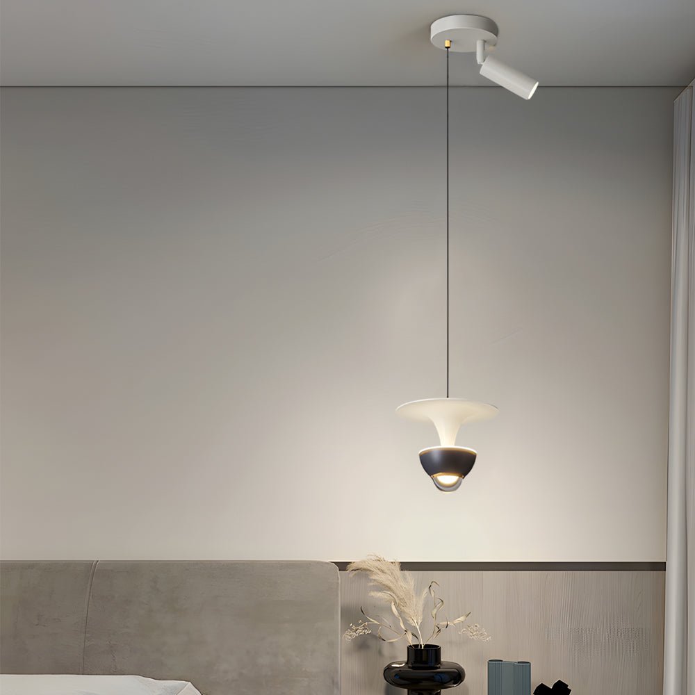 Sleek Black Adjustable Small Pendant Spotlight with 3-Step Dimming for Living Room