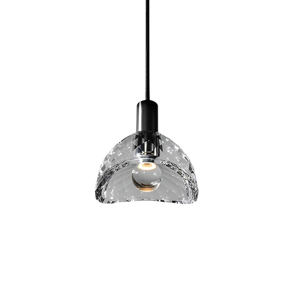 Minimalist Copper LED Pendant Light with Crystal Shade for Modern Decor