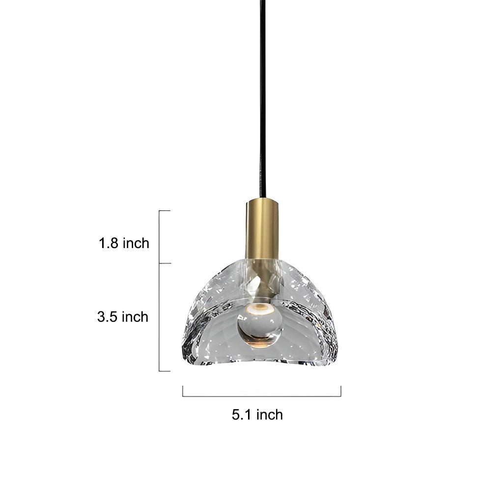 Minimalist Copper LED Pendant Light with Crystal Shade for Modern Spaces