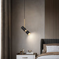 Modern Black Cylindrical LED Pendant Light for Kitchen & Living Room