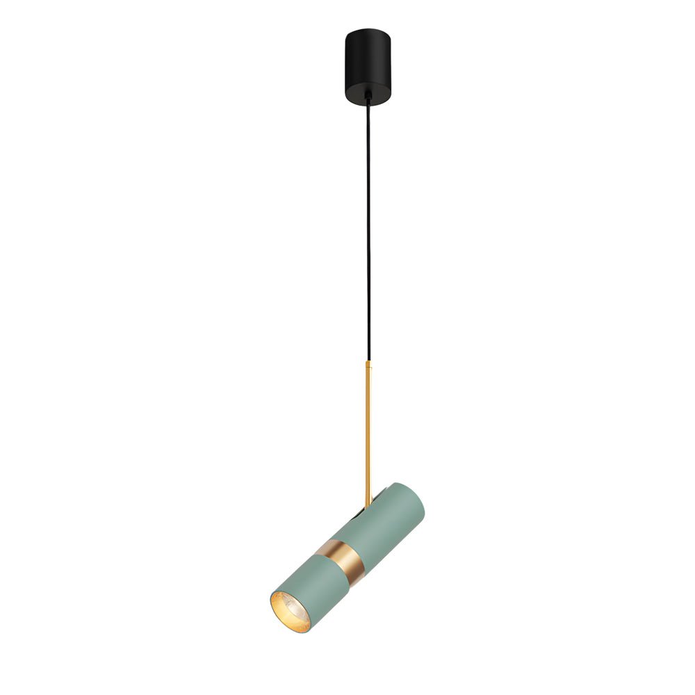 Modern Black Cylindrical LED Pendant Light with Three-Step Dimming for Dining Room