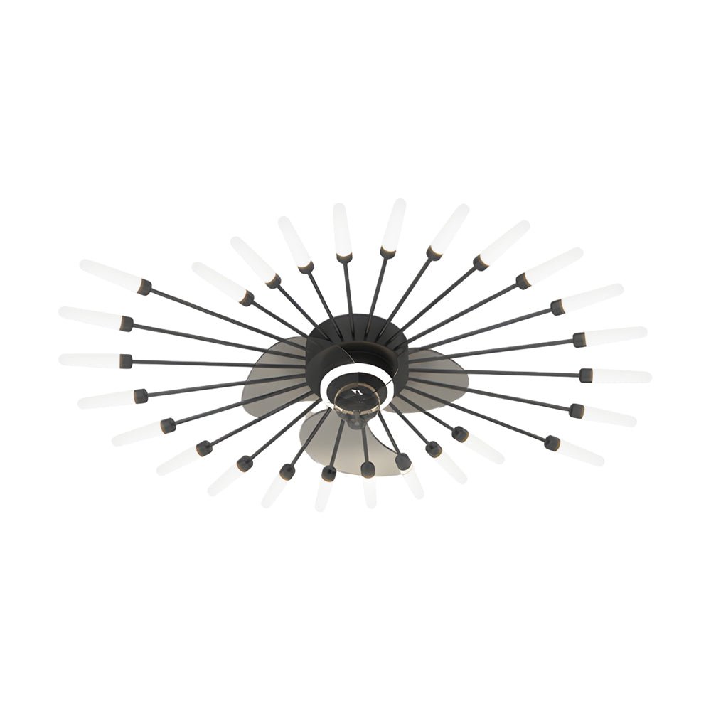 Nordic White Flower Design LED Ceiling Fan with 3-Step Dimming for Living Room
