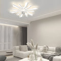 Luxury Modern Ceiling Fan with Light - Creative Flowers Design, Bronze