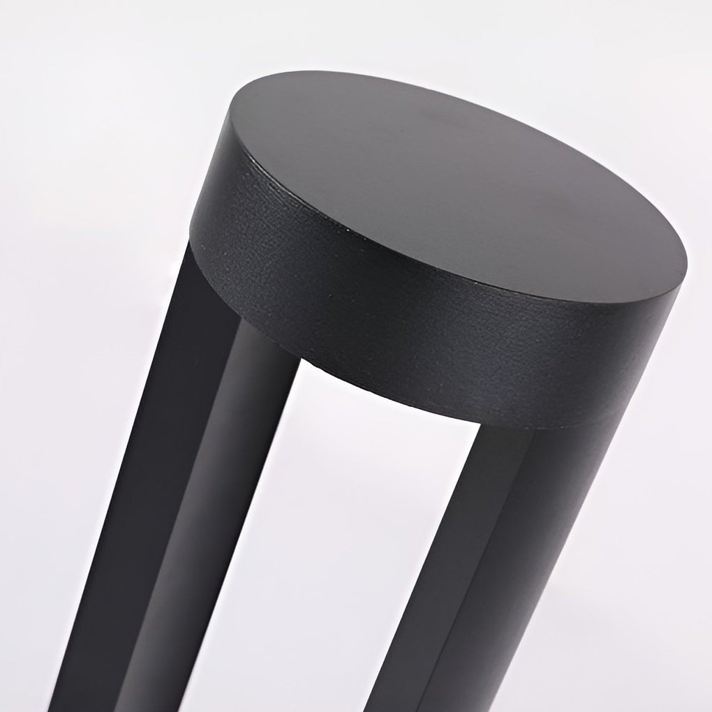 Modern Black Hollow Cylindrical LED Bollard Light for Outdoor Spaces