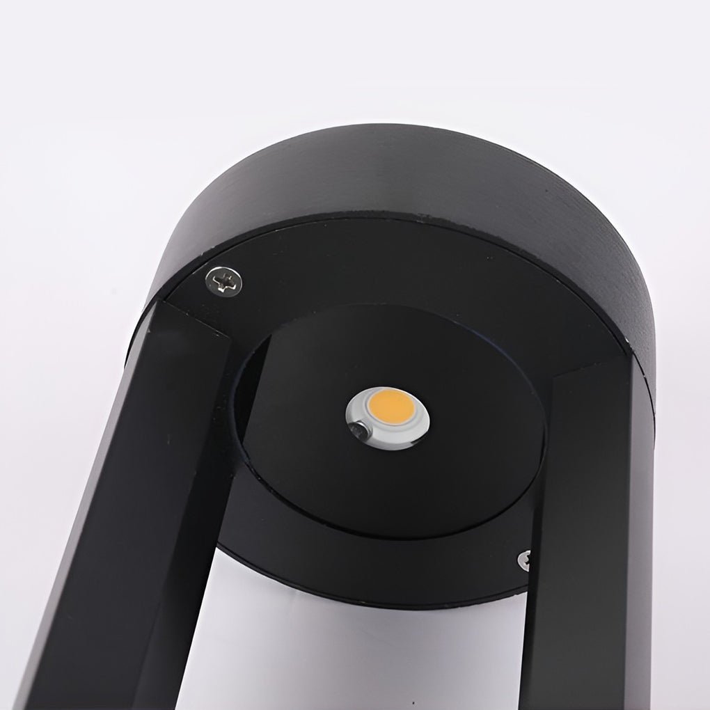 Modern Black Hollow Cylindrical LED Bollard Light for Outdoor Spaces