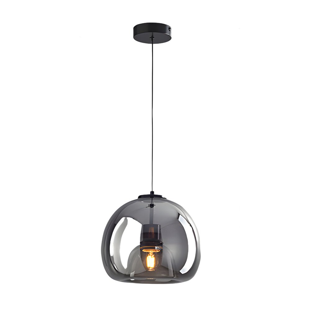 Smoke Gray Nordic Glass Pendant Light Fixture for Stylish Living Rooms